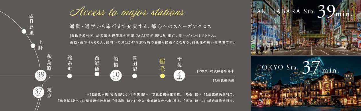 通勤・通学から旅行まで充実する、都心へのスムーズアクセス